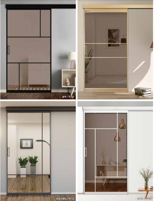 하부 롤러형 원슬라이딩 수동중문