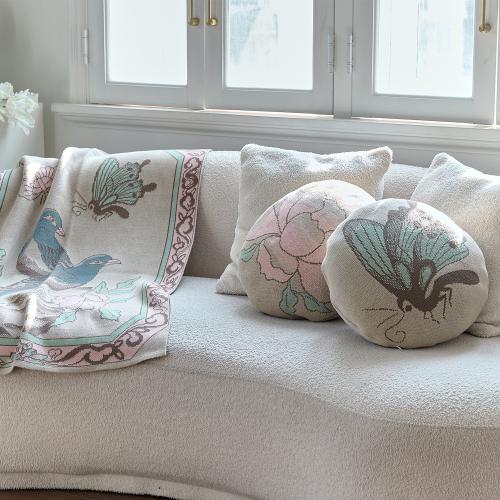 Light Pink Peony Cushion Cover