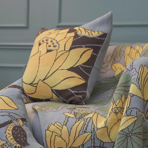 Lotus & Bird Cushion Cover