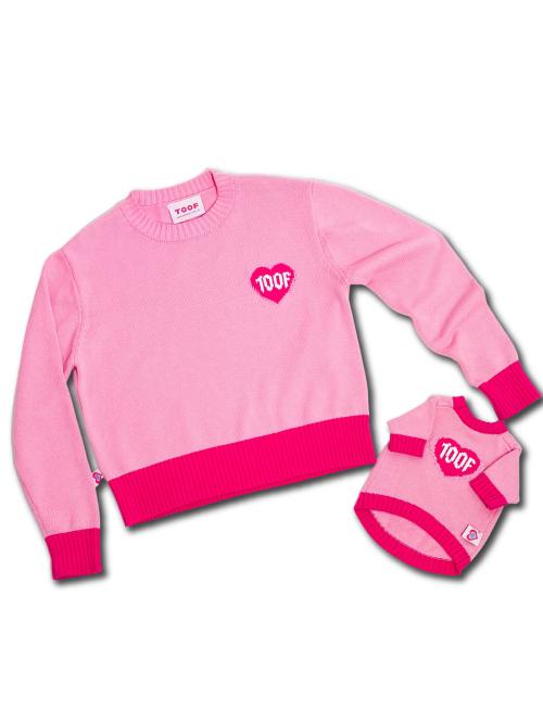 HEART LOGO SWEATER - PINK