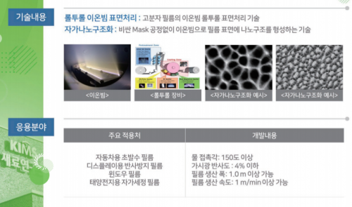 이온빔 응용 나노구조 필름 연속 생산기술