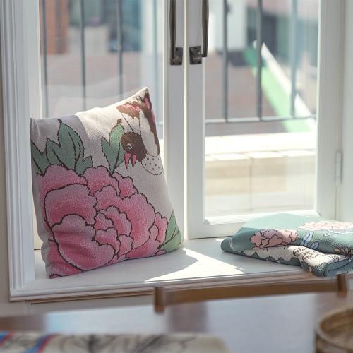 Peony & Bird Cushion Cover