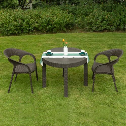 케이가든 라탄 야외테이블세트 씨엘로 노이 2인세트